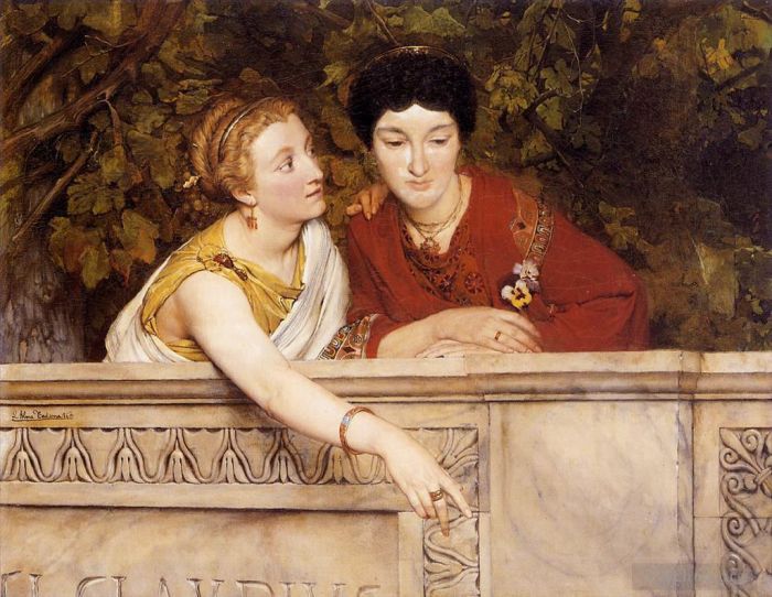 Sir Lawrence Alma-Tadema Oil Painting - Gallo Roman Women