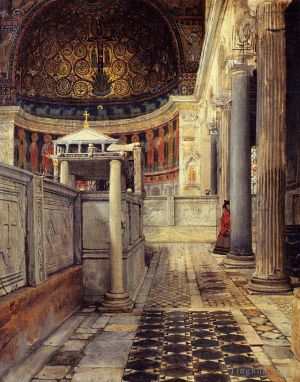 Artist Sir Lawrence Alma-Tadema's Work - Interior of the Church of San Clemente Rome