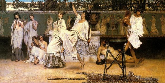 Sir Lawrence Alma-Tadema Oil Painting - Lawrence Bacchanale 1871