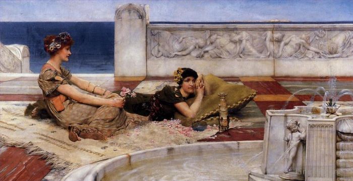 Sir Lawrence Alma-Tadema Oil Painting - Loves Votaries