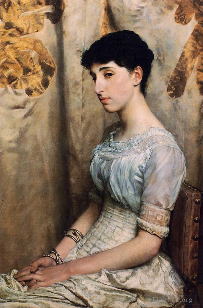 Sir Lawrence Alma-Tadema Oil Painting - Miss Alice Lewis