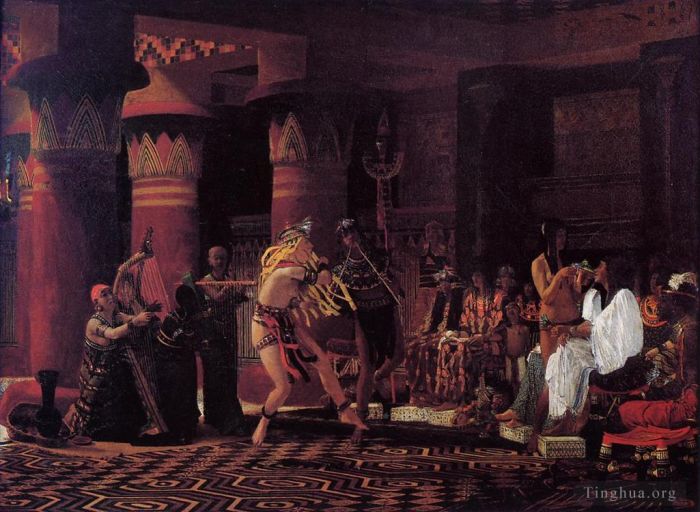 Sir Lawrence Alma-Tadema Oil Painting - Pastimes in Ancient Egyupe 300Years Ago