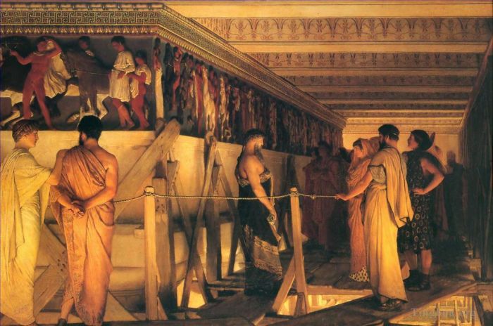 Sir Lawrence Alma-Tadema Oil Painting - Phidias Showing the Frieze of the Parthenon