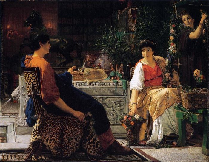 Sir Lawrence Alma-Tadema Oil Painting - Preparations for the Festivities