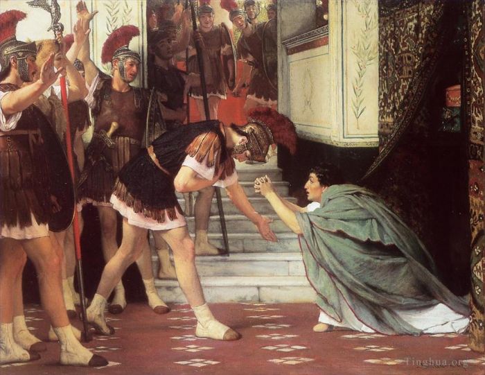 Sir Lawrence Alma-Tadema Oil Painting - Proclaiming Claudius Emperor
