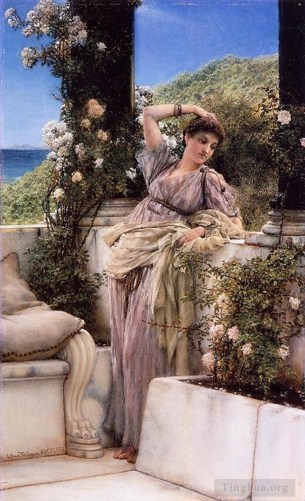 Sir Lawrence Alma-Tadema Oil Painting - Thou Rose of all the Roses