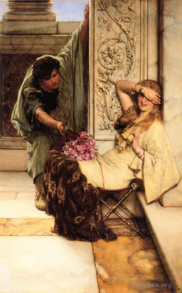 Sir Lawrence Alma-Tadema Oil Painting - Shy