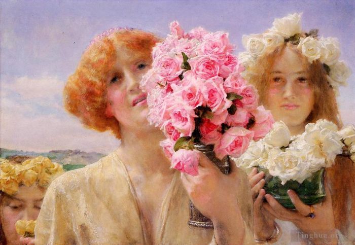 Sir Lawrence Alma-Tadema Oil Painting - Summer Offering