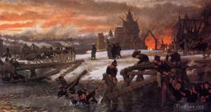 Artist Sir Lawrence Alma-Tadema's Work - The Crossing of the River Berizina 1812