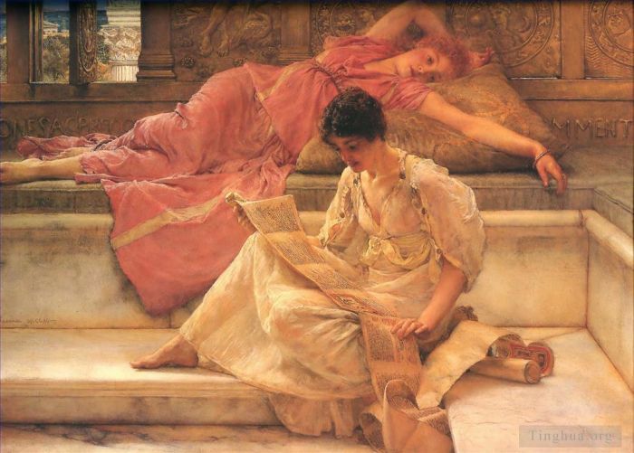 Sir Lawrence Alma-Tadema Oil Painting - The Favourite Poet