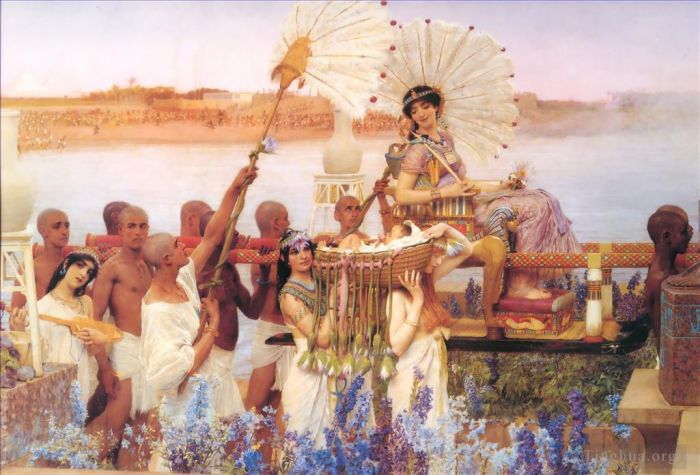 Sir Lawrence Alma-Tadema Oil Painting - The Finding of Moses 1904