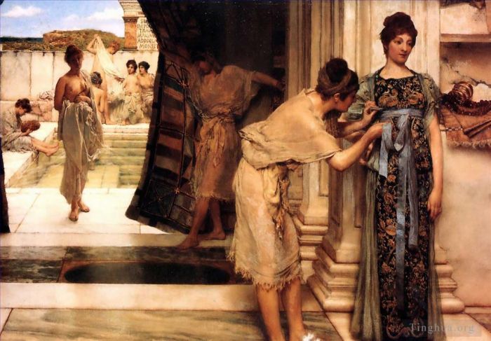 Sir Lawrence Alma-Tadema Oil Painting - The Frigidarium