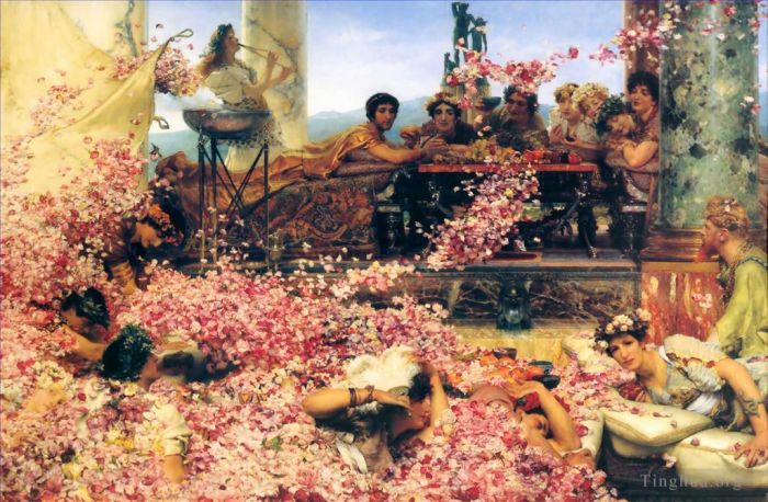 Sir Lawrence Alma-Tadema Oil Painting - The Roses of Heliogabalus