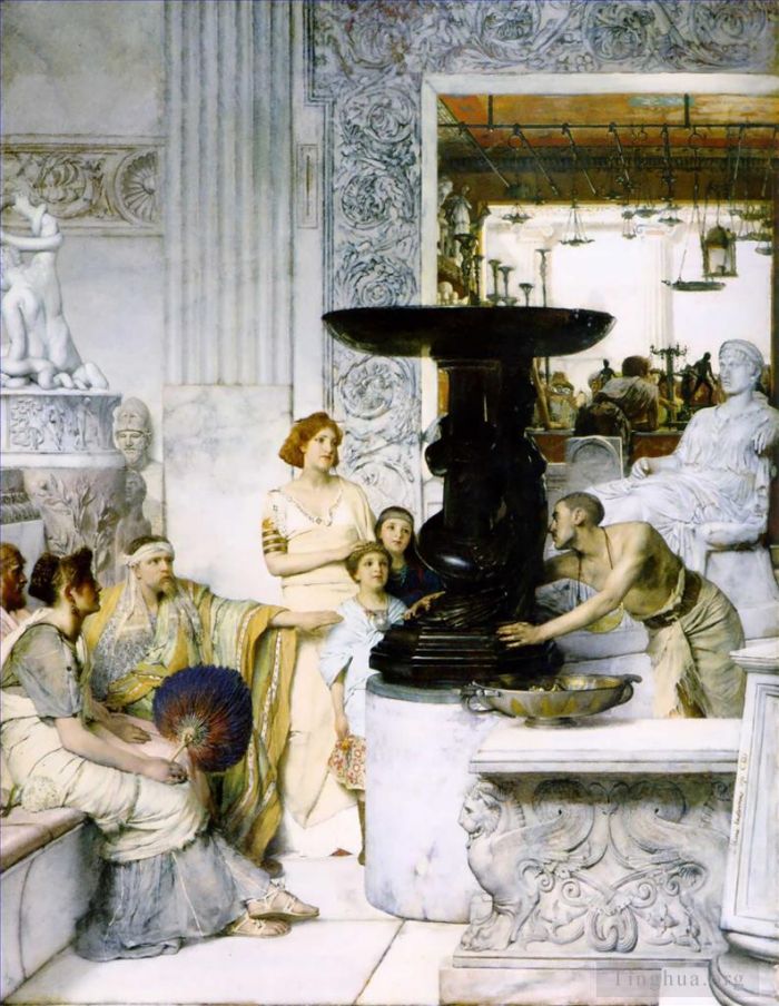 Sir Lawrence Alma-Tadema Oil Painting - The Sculpture Gallery