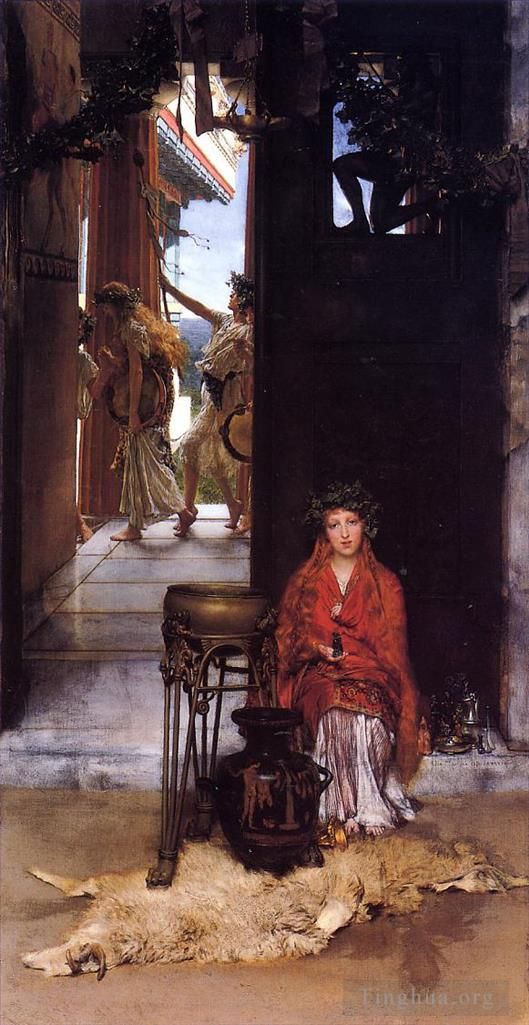 Sir Lawrence Alma-Tadema Oil Painting - The Way to the Temple