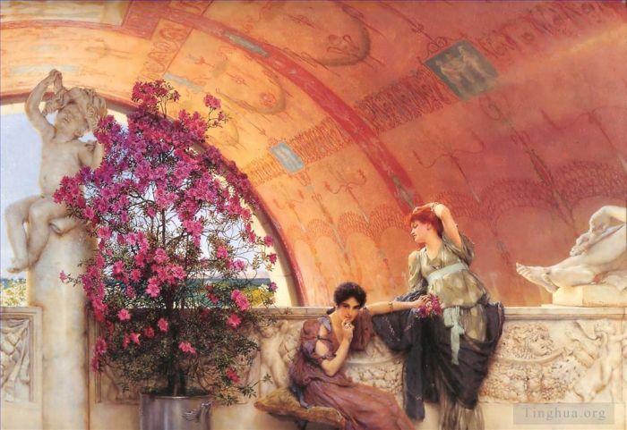 Sir Lawrence Alma-Tadema Oil Painting - Unconscious Rivals