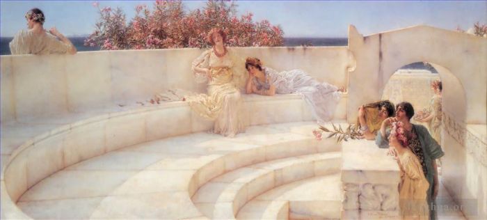 Sir Lawrence Alma-Tadema Oil Painting - Under the Roof of Blue Ionian Weather