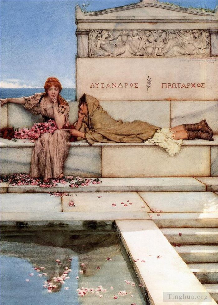 Sir Lawrence Alma-Tadema Oil Painting - Xanthe and Phaon
