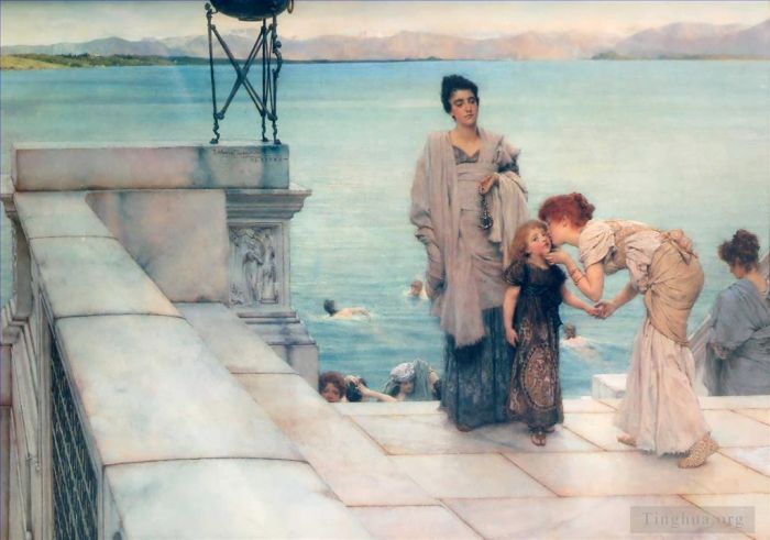 Sir Lawrence Alma-Tadema Oil Painting - A kiss
