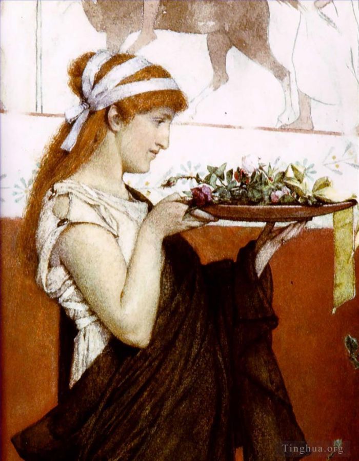 Sir Lawrence Alma-Tadema Oil Painting - A votive offering