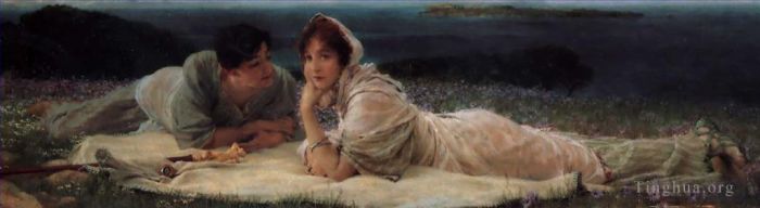 Sir Lawrence Alma-Tadema Oil Painting - A world of their own
