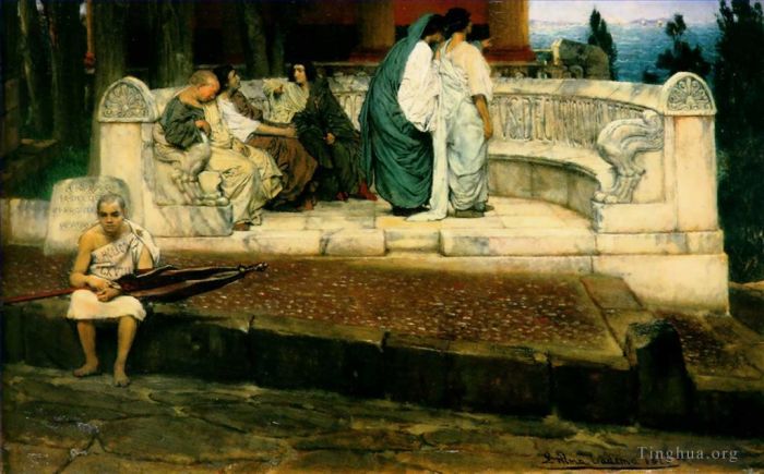 Sir Lawrence Alma-Tadema Oil Painting - An exedra