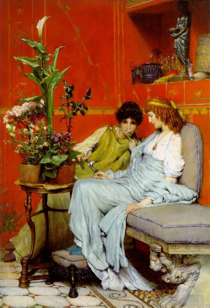 Sir Lawrence Alma-Tadema Oil Painting - Confidences