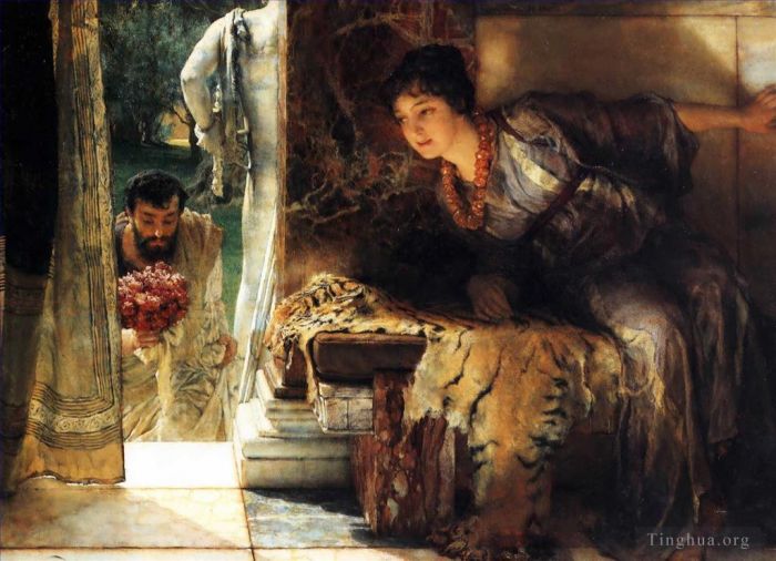 Sir Lawrence Alma-Tadema Oil Painting - Welcome footsteps