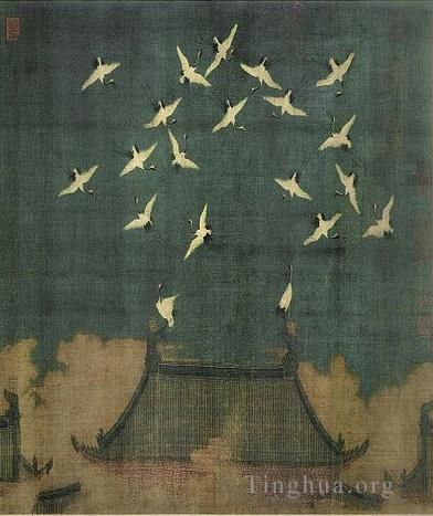 Zhao Ji Chinese Painting - Auspicious cranes 1112
