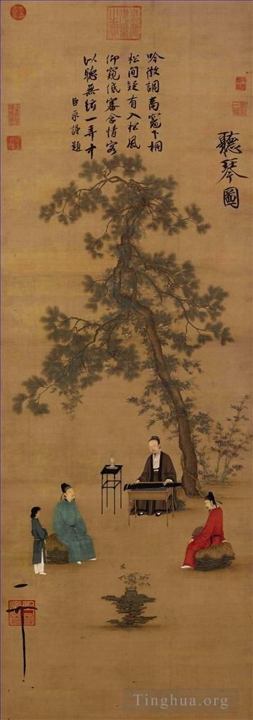 Zhao Ji Chinese Painting - Listening to the qin