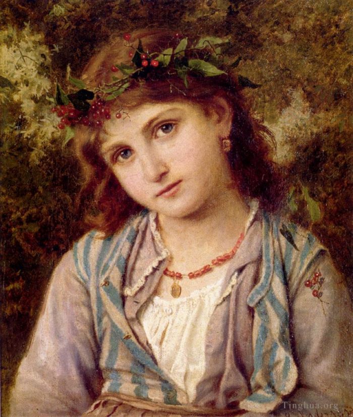 Sophie Gengembre Anderson Oil Painting - An Autumn Princess