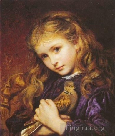 Sophie Gengembre Anderson Oil Painting - The Turtle Dove Small
