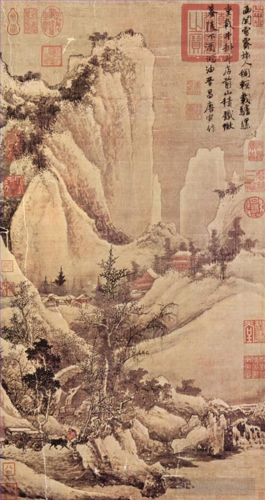 Tang Yin Chinese Painting - Clearing after snow on a mountain pass 1507