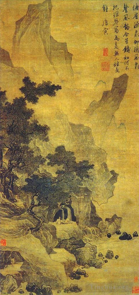 Tang Yin Chinese Painting - Watching the spring and listening to the wind
