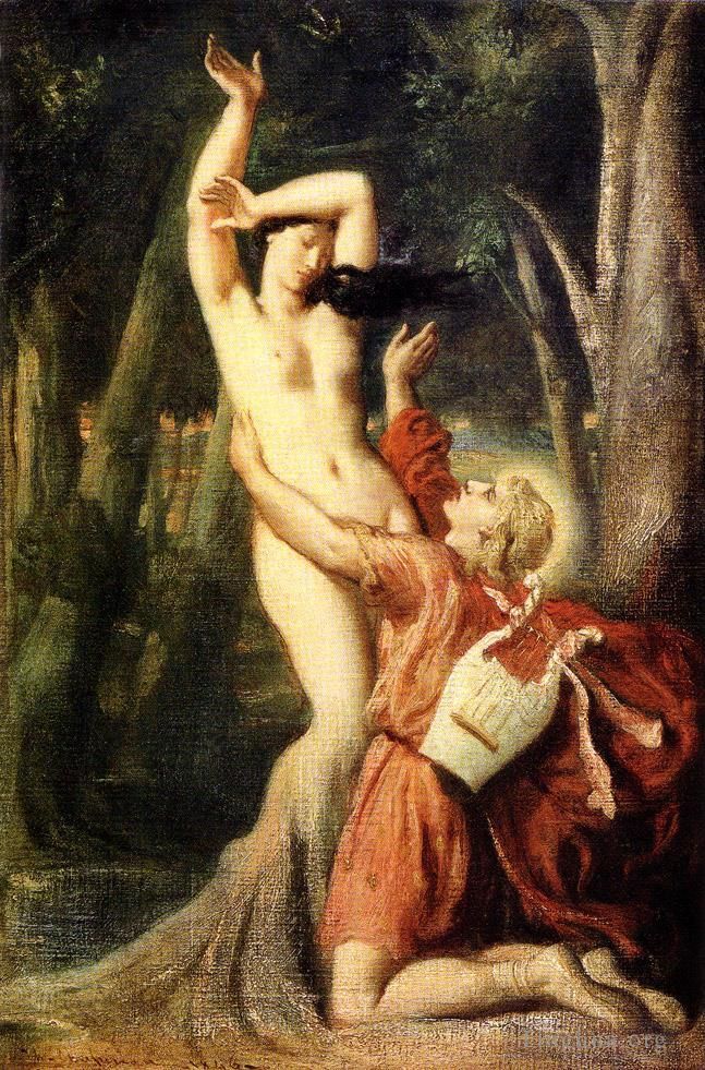 Theodore Chasseriau Oil Painting - Apollo and Daphne 1845