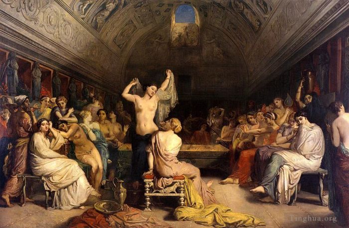 Theodore Chasseriau Oil Painting - The Tepidarium 1853