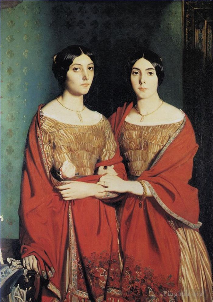 Theodore Chasseriau Oil Painting - The Two Sisters