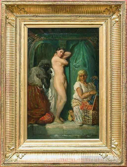 Theodore Chasseriau Oil Painting - Un bain au serail