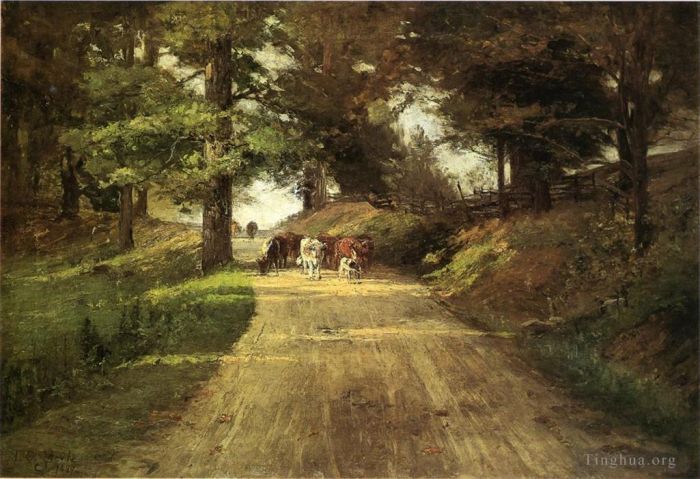 Theodore Clement Steele Oil Painting - An Indiana Road