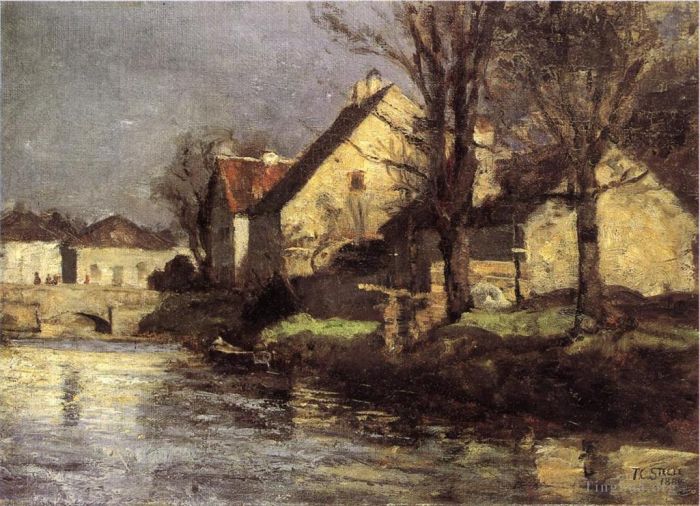 Theodore Clement Steele Oil Painting - Canal Schlessheim