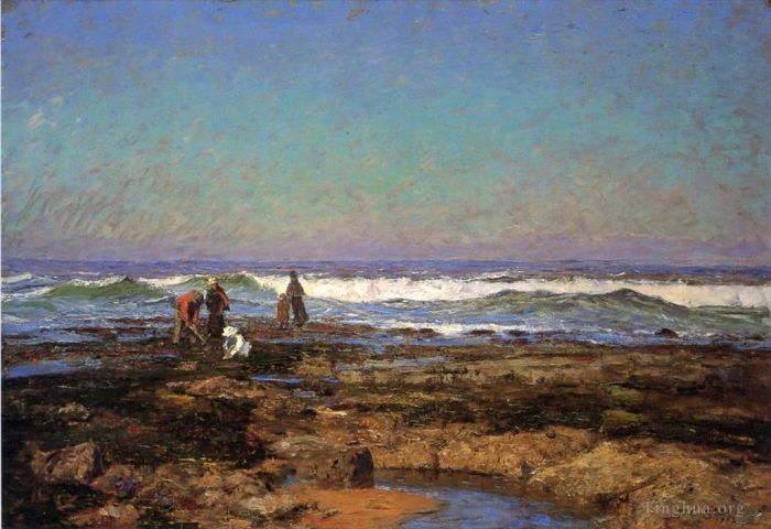 Theodore Clement Steele Oil Painting - Clam Diggers