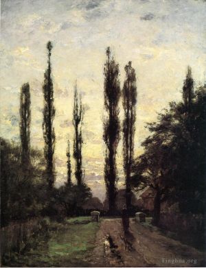 Artist Theodore Clement Steele's Work - Evening Poplars