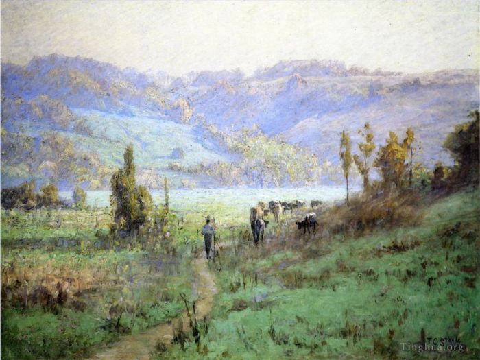 Theodore Clement Steele Oil Painting - In the Whitewater Valley near Metamora