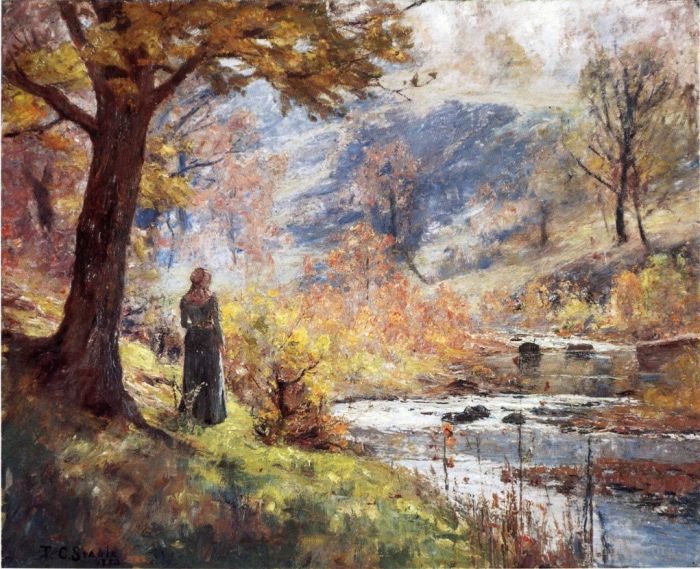 Theodore Clement Steele Oil Painting - Morning by the Stream