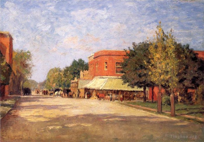 Theodore Clement Steele Oil Painting - Street Scene