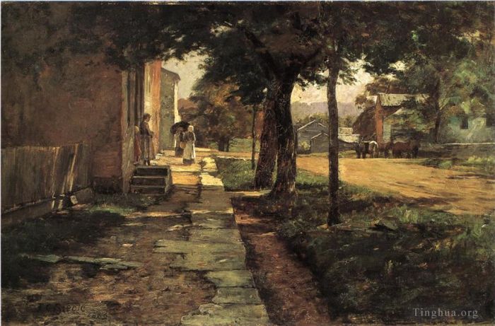 Theodore Clement Steele Oil Painting - Street in Vernon