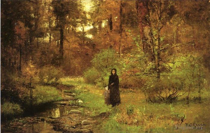 Theodore Clement Steele Oil Painting - The Brook in the Woods