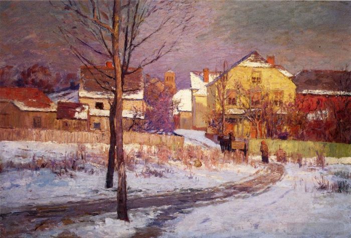 Theodore Clement Steele Oil Painting - Tinker Place