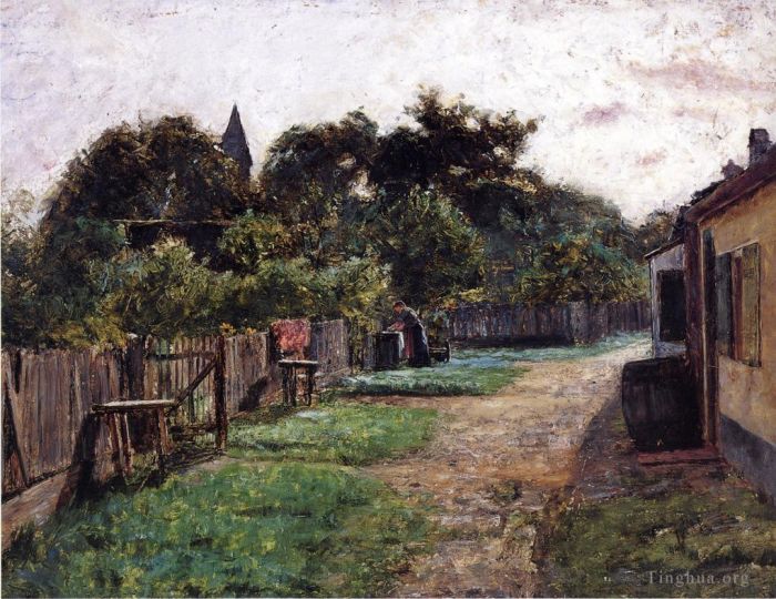 Theodore Clement Steele Oil Painting - Village Scene2
