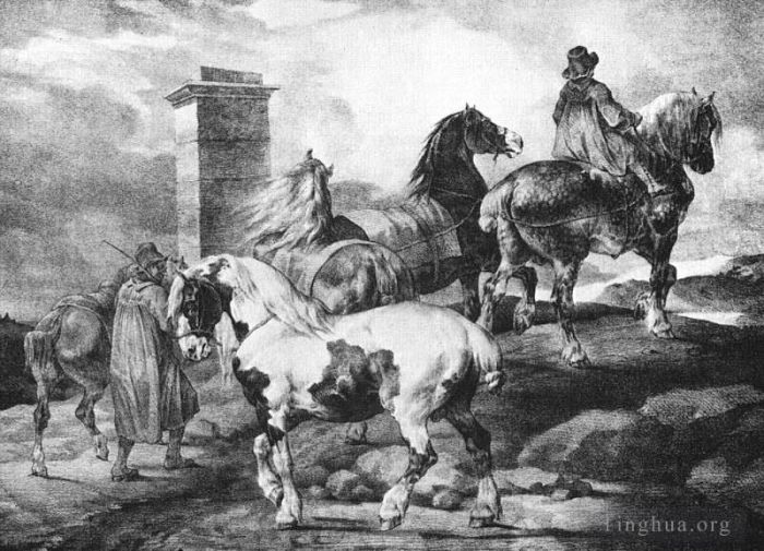 Theodore Gericault Various Paintings - Horses